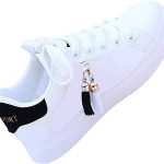 White Womens Flat Outdoor Sneaker Shoes